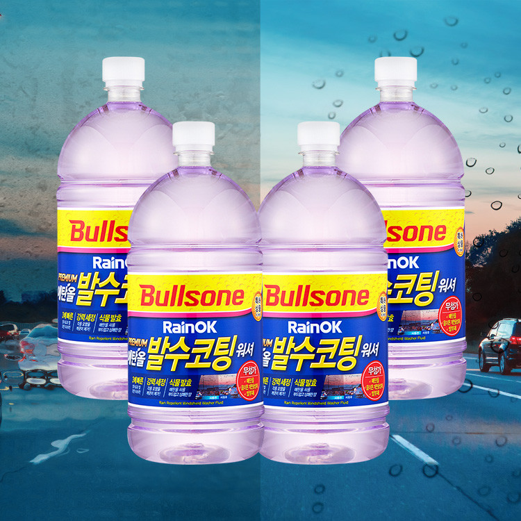 [불스원] 레인OK 프리미엄 발수코팅 에탄올 워셔 1800ml 4개입