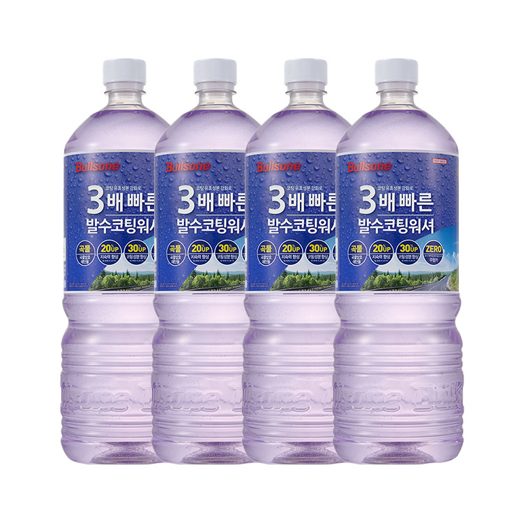 레인OK 3배 빠른 프리미엄 발수코팅 에탄올워셔 1800ml 4개입