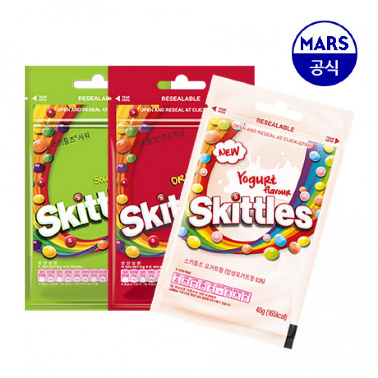 스키틀즈 요거트4개+사워4개+프룻츠4개