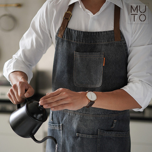 [뮤토]감성캠핑 빈티지 데님 앞치마