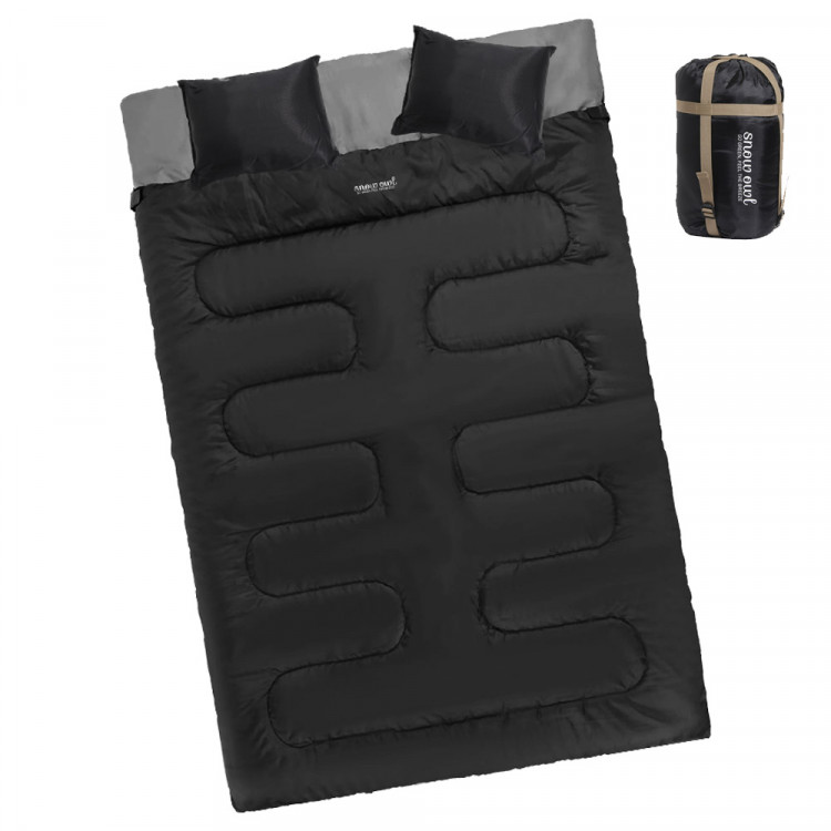 스노우아울 캠핑 침낭 코쿤 2인용 블랙 슬리핑 백 W2900