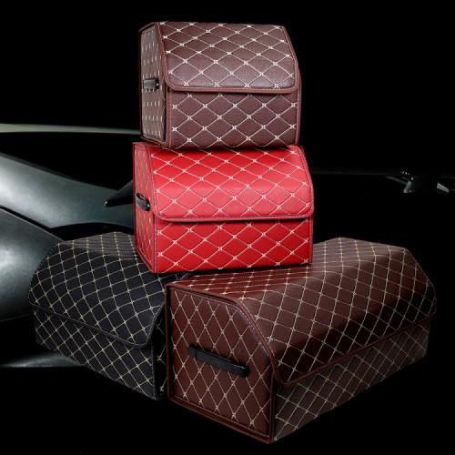 솔츠 레더 스티치 트렁크 세차용품 공구 수납박스 다용도 정리함